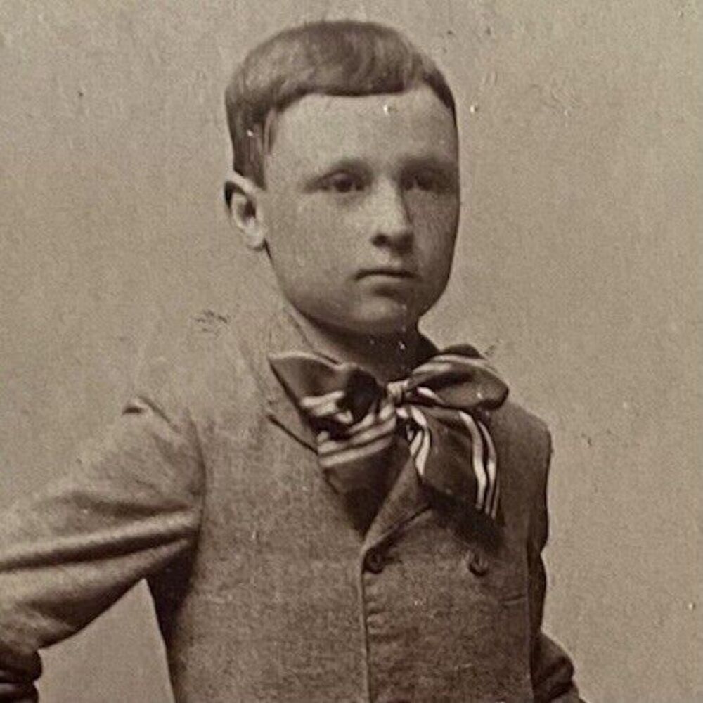 Vintage/Antique Cabinet Photo Boy Portrait in Uniform Standing Next To A Chair